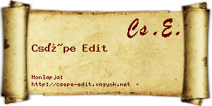 Csépe Edit névjegykártya